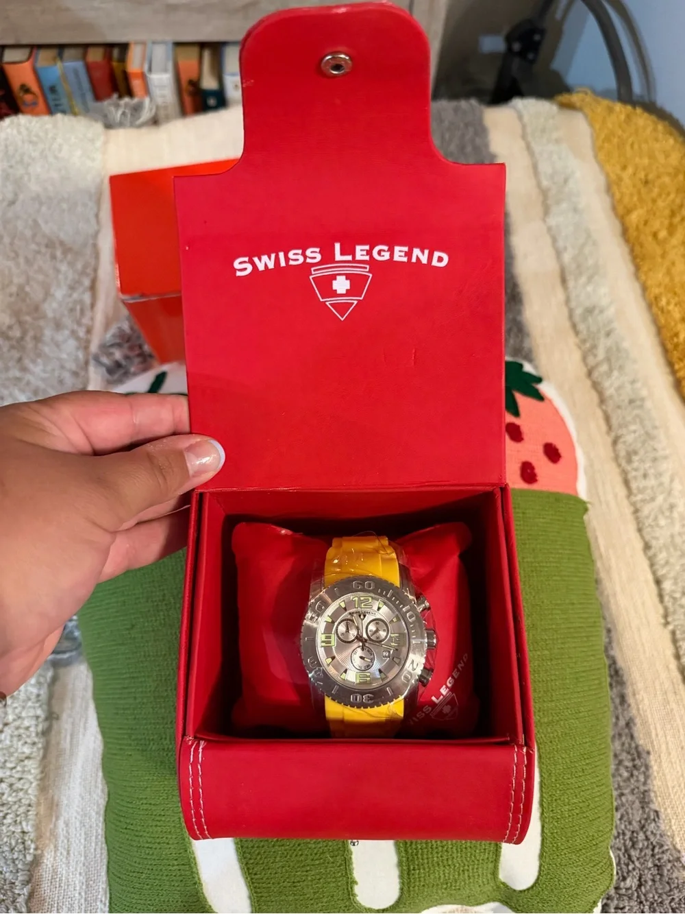Swiss Legend Commande  Men's Chronograph Watch with Yellow Strap/Silver